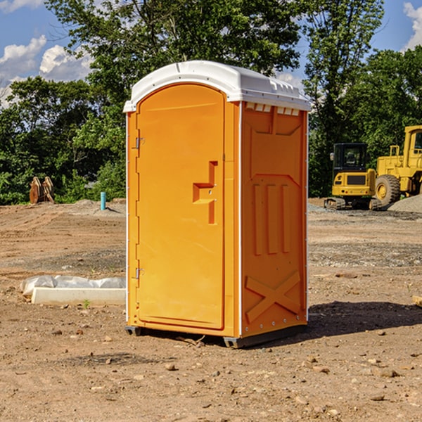 can i customize the exterior of the portable restrooms with my event logo or branding in Adams Center NY